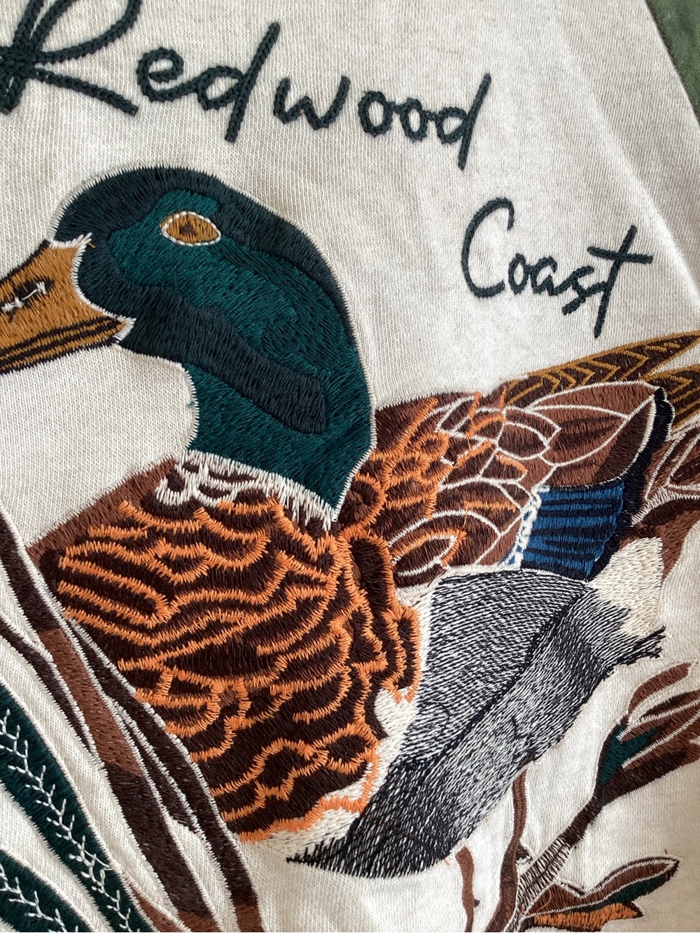 🦆Anthropologie Niki Bubble Embroidered Sweatshirt Pilcro New Duck Camouflage - Picture 6 of 15